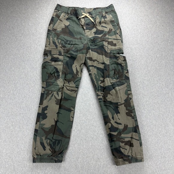 Wrangler Jogger Boys 14 Gamer Camo Cargo Pants Drawstring Waist Elastic Cuffs - Picture 1 of 12